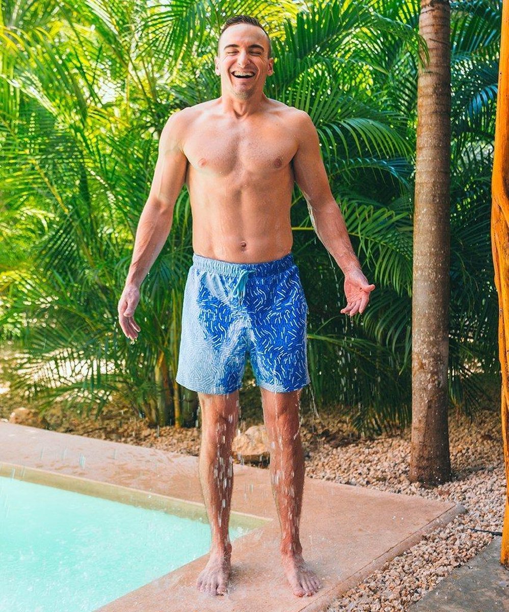 Sea'sons Swimshort Fingerprint Blue