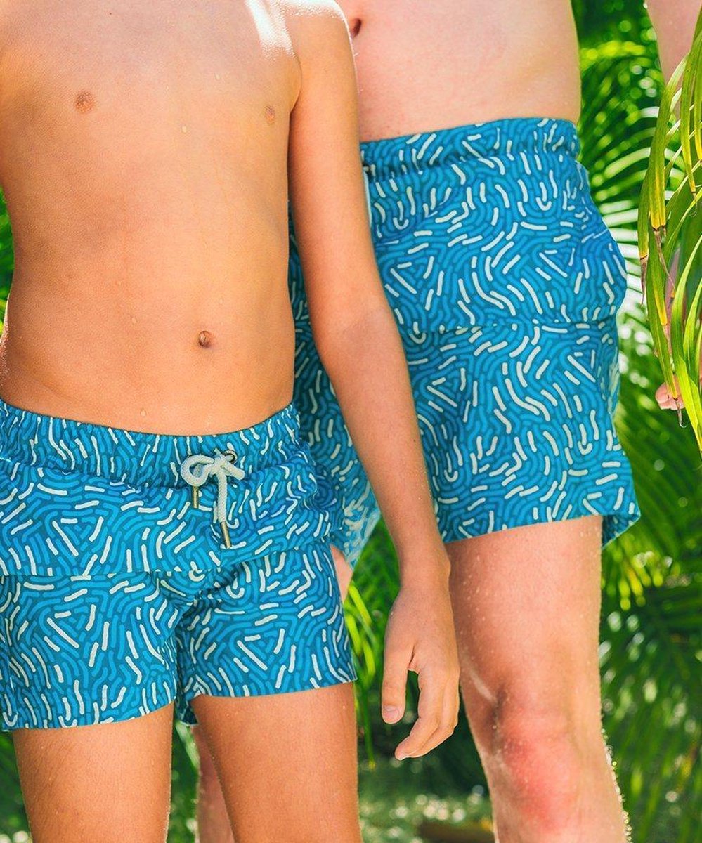 Sea'sons Swimshort Fingerprint Blue