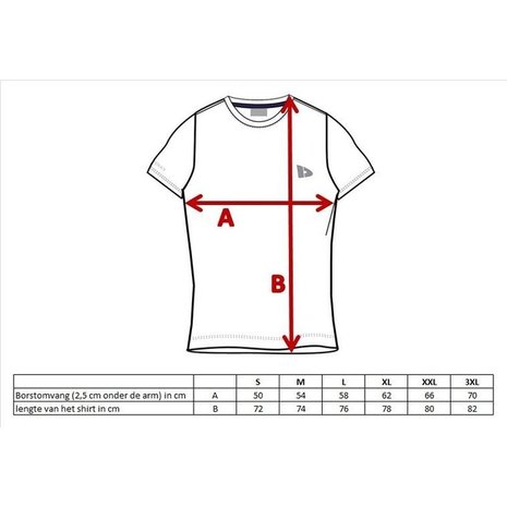 Donnay Essential Linear T-shirt (Vince) Zalm maattabel