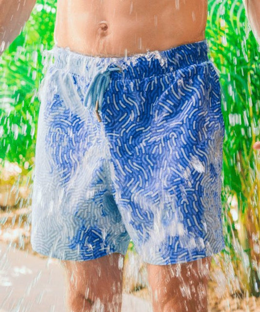 Sea'sons Swimshort Fingerprint Blue