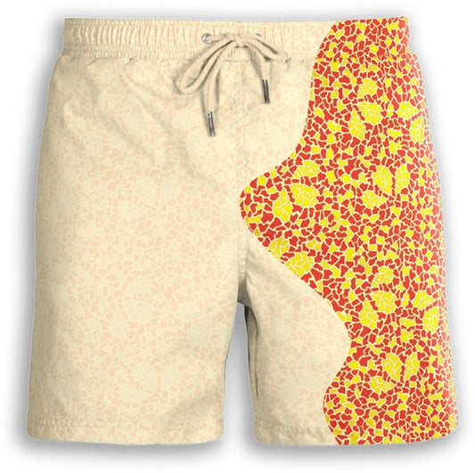 Sea'sons Mosaic Swimshort Yellow red