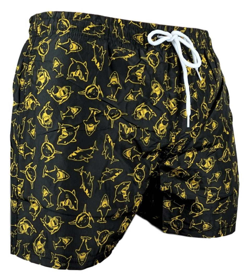 Zwemshort Sharks Black-Yellow