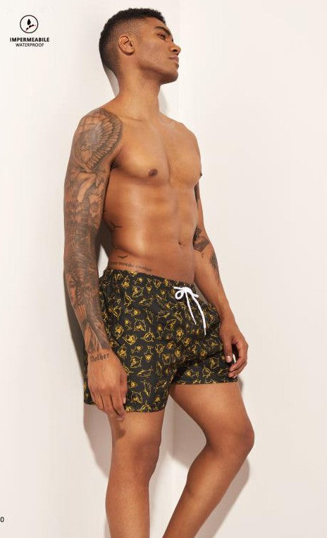 High-quality image of zwemshort sharks black yellow