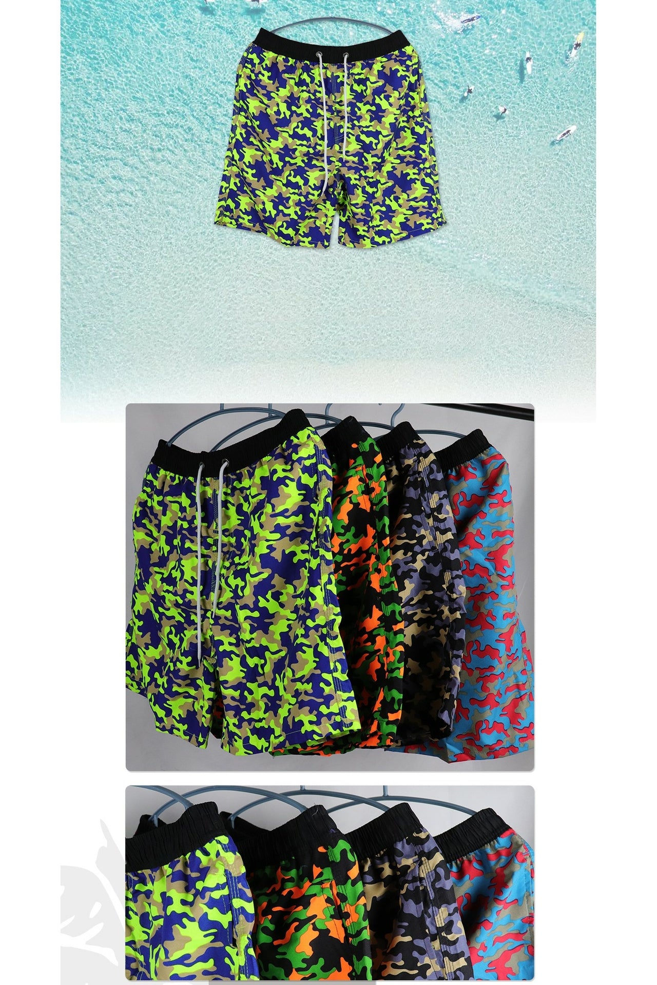High-quality image of zwemshort military fluor