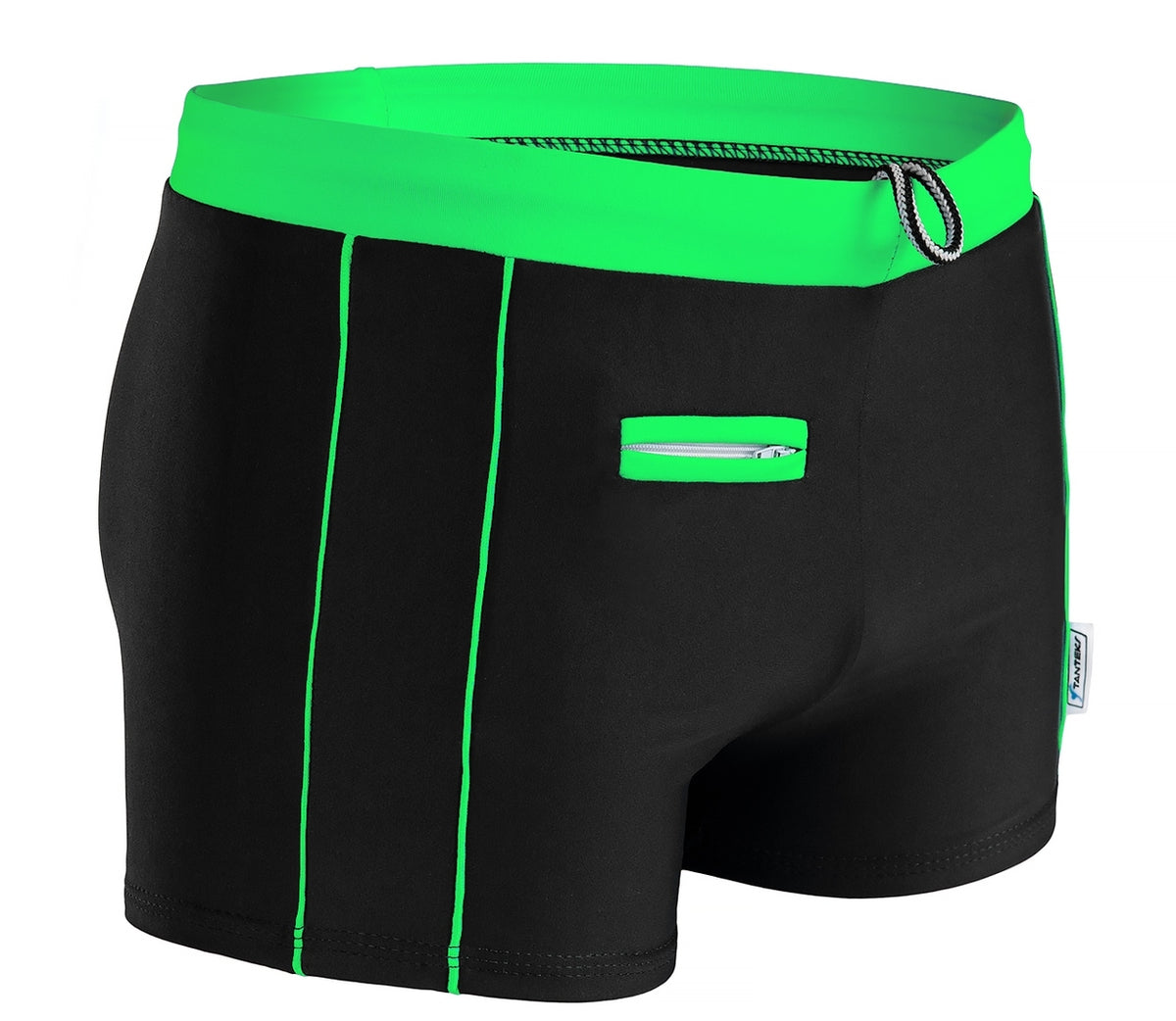 Zwemboxer Monaco Lime met pocket en rits