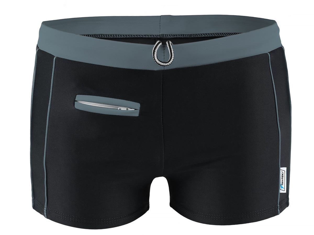 Zwemboxer Monaco Grey met pocket en rits