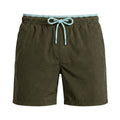 Seersucker Zwemshort Lavos - Legergroen / Lichtblauw