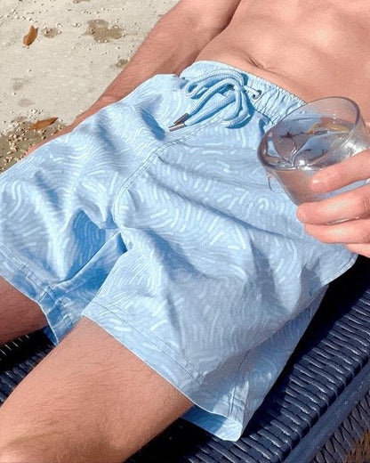 Sea'sons Swimshort Fingerprint Blue