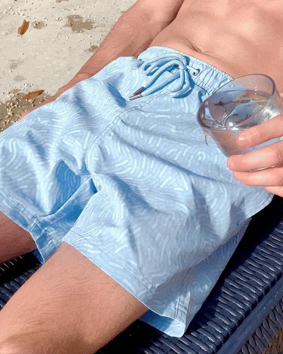 Sea'sons Swimshort Fingerprint Blue