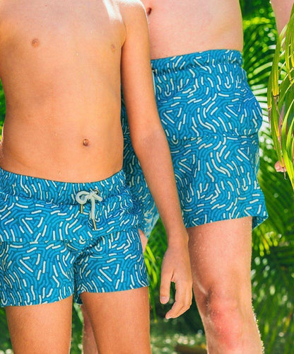 Sea'sons Swimshort Fingerprint Blue
