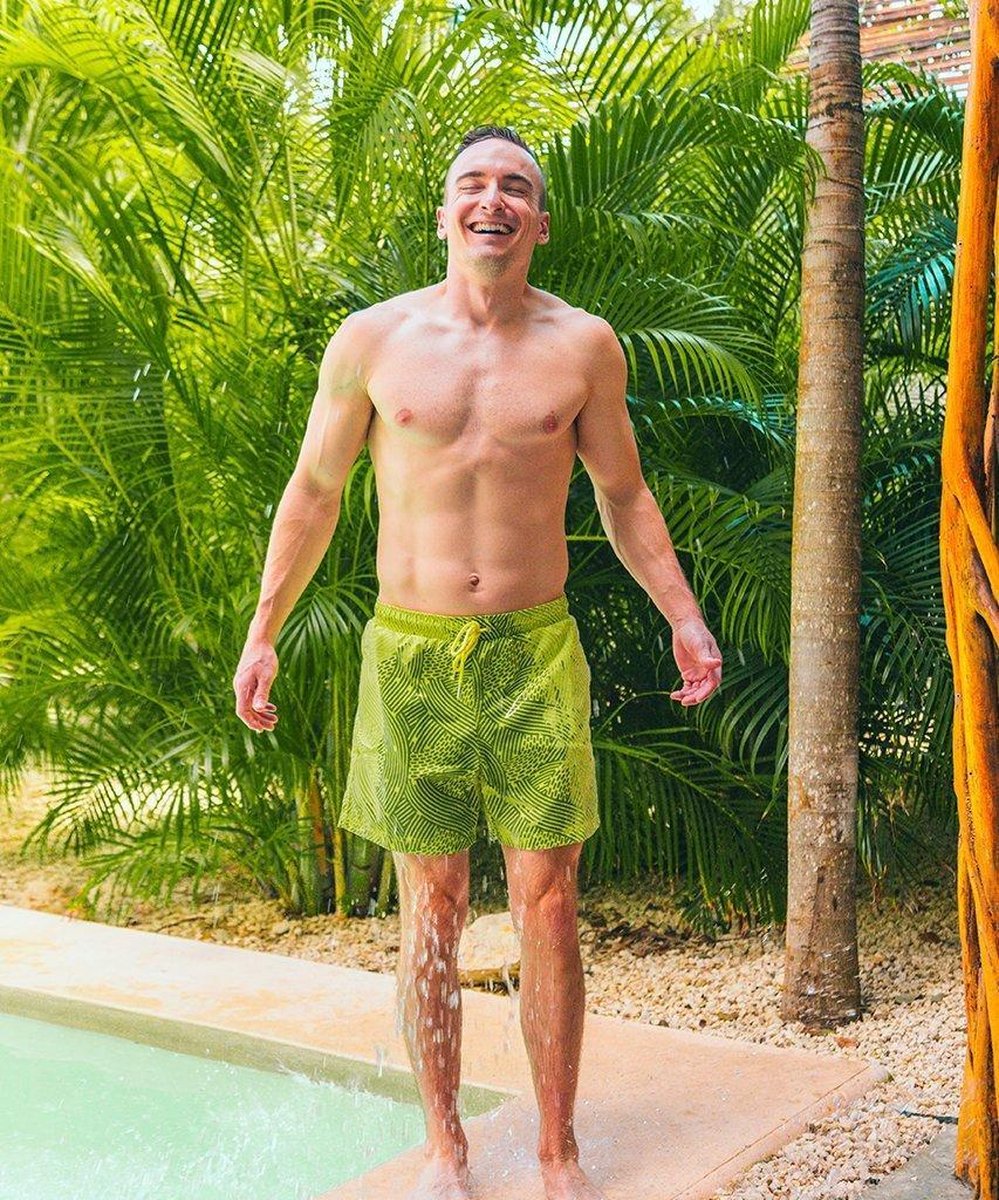 Sea'sons Liquid Lines swimshort Green-Yellow