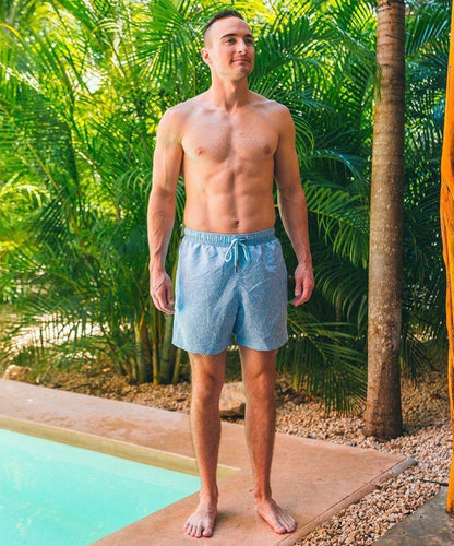 Sea'sons Swimshort Fingerprint Blue