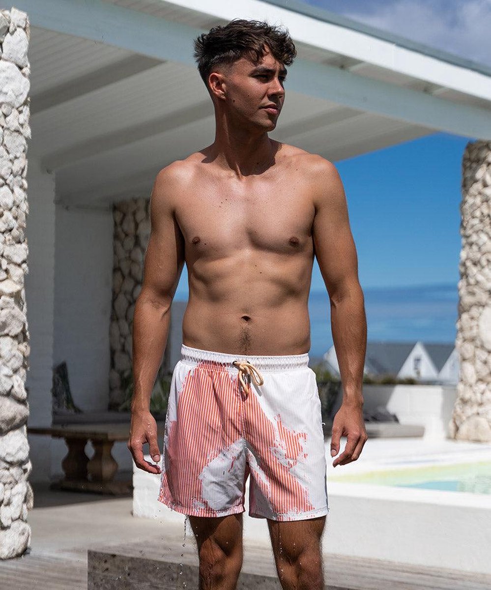 Sea'sons Striped Swimshort Coral White