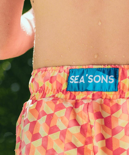 Sea'sons Swimshort Geometric Peach