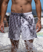 Sea'sons Pattern Swimshort Dark Grey White