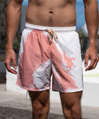 Sea'sons Striped Swimshort Coral White