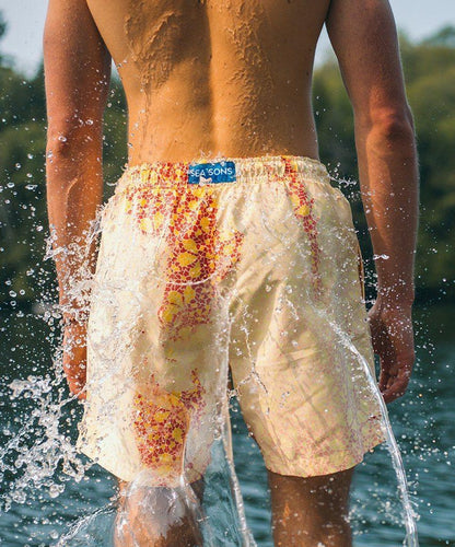 Sea'sons Mosaic Swimshort Yellow red