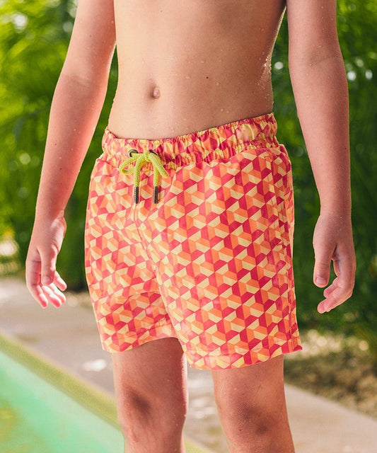 Sea'sons Swimshort Geometric Peach