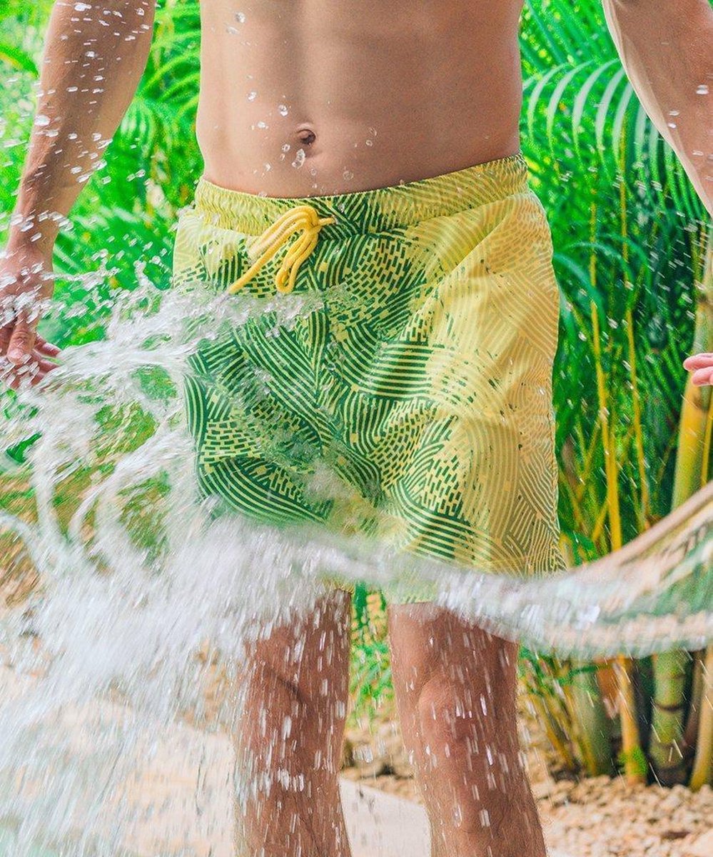 Sea'sons Liquid Lines swimshort Green-Yellow