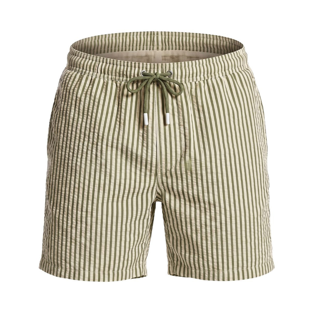 Zwemshort Paros - Crème/Olijfgroen