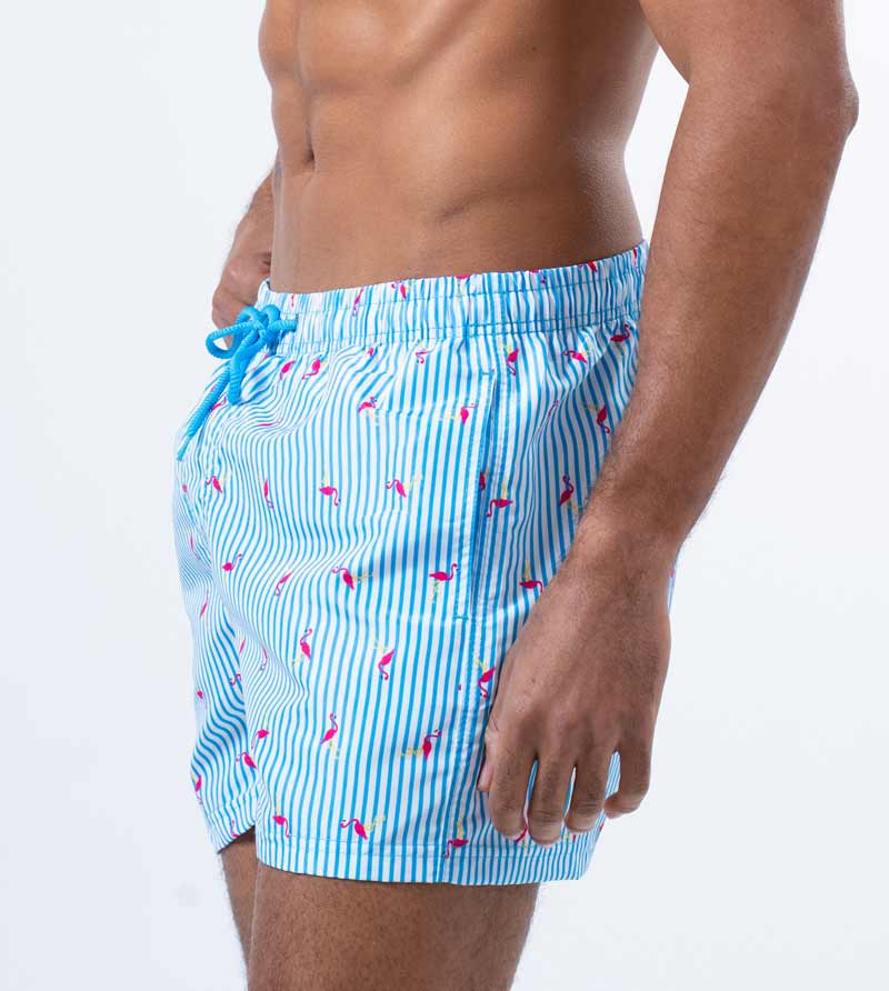 Swimshort Key Largo - LightBlue/White